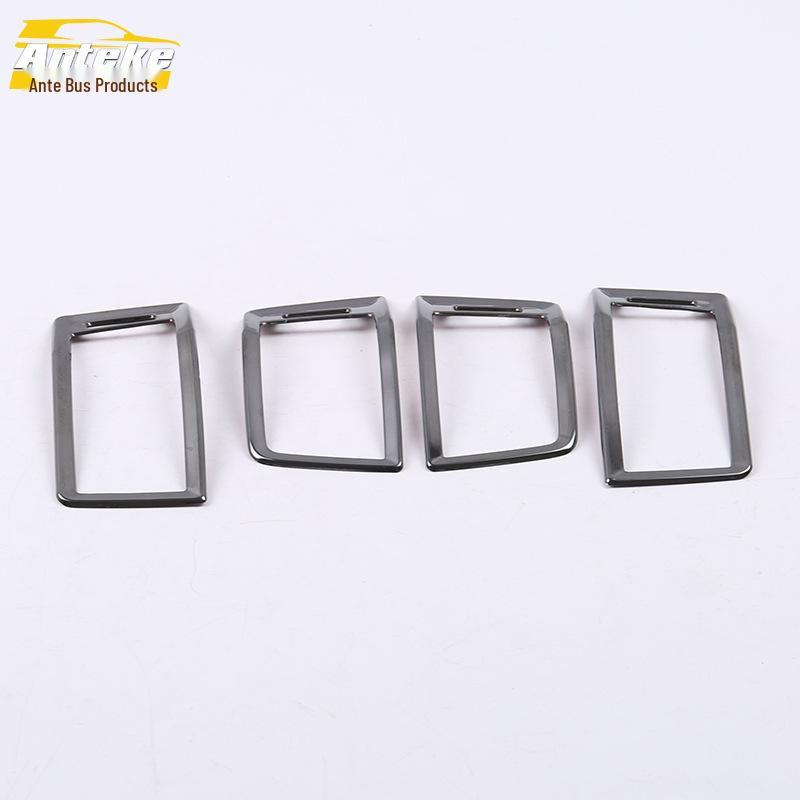 17 Kodiak Front & Console Air Vent Ring and Decal Set - Bright Silver