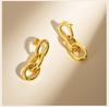 Chunky Symmetrical Link Chain Dangle Drop Earring, Stainless Steel Geometric Earring Women, Minimalist Jewelry Waterproof