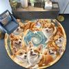 Tappeto Rotondo con Stampa Cartoon, Tappeto per Soggiorno Camera da Letto Divano Sala Giochi Decorazione, Tappetino Antiscivolo