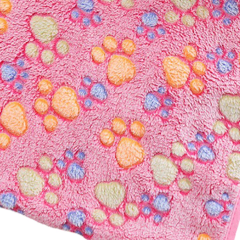 Pet Blanket Soft Coral Fleece Comfortable Cute Paw Pattern Washable Multifunction Puppy Blankets for Dogs Cats