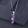 Natural Amethyst Necklace Pendant, Simple Light Luxury S925 Sterling Silver Inlaid With Natural Colored Treasure Necklace Necklace Necklace