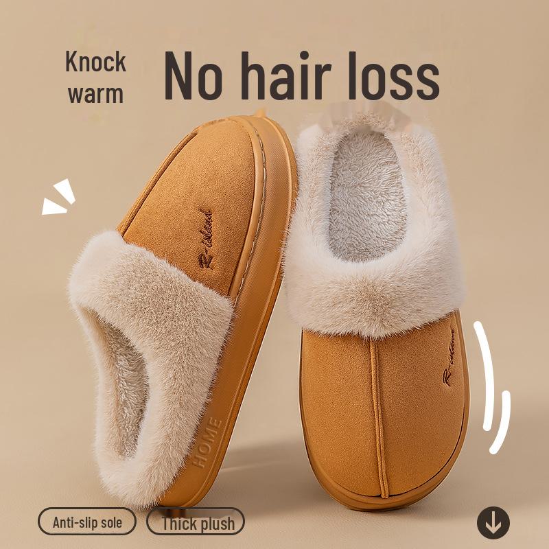 Nowe pluszowe bawełniane kapcie: Damskie Jesienno-Zimowe Domowe Antypoślizgowe Kapcie z Futra - Przytulne i Ciepłe dla Mężczyzn i Par.