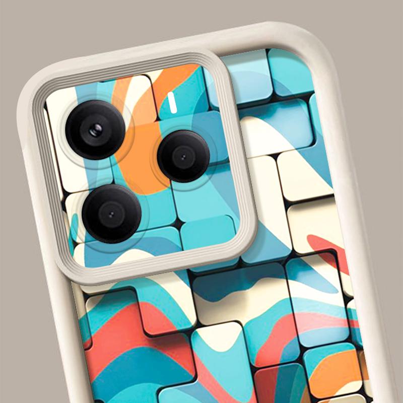 Soft TPU Phone Case For Xiaomi Redmi Note 15 14 13 Pro 4G For Redmi Note 13 14 Pro Plus 5G Colorful Geometric Pattern Back Cover