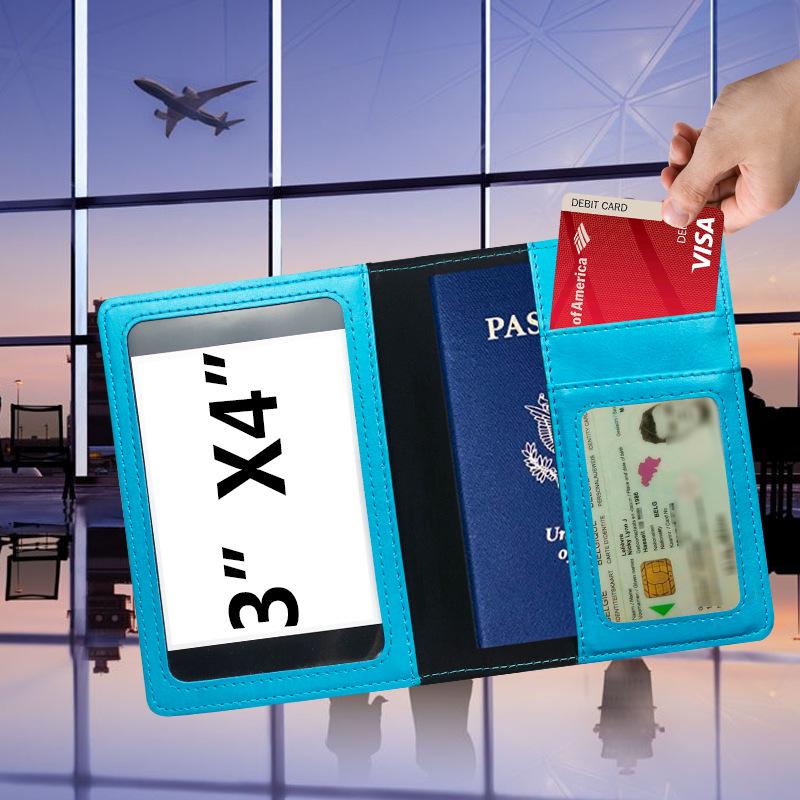 Customizable Multi-Card Slot PU Passport Holder - USA Stock