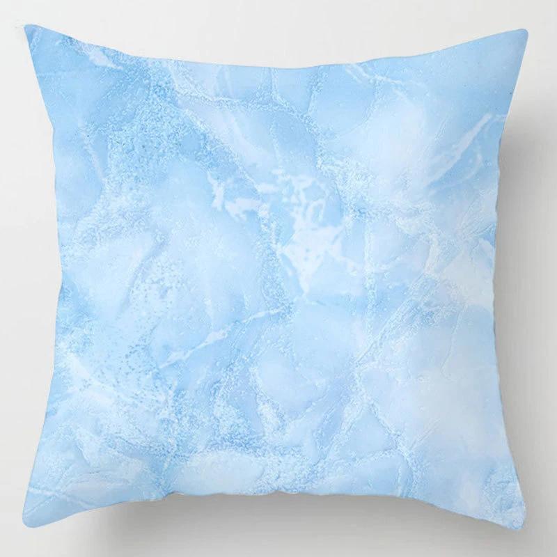 45x45cm Modern Geometric Cushion Cover Art Blue Marble Print Pillowcase Car Sofa Office Waist Throw  Home Decor