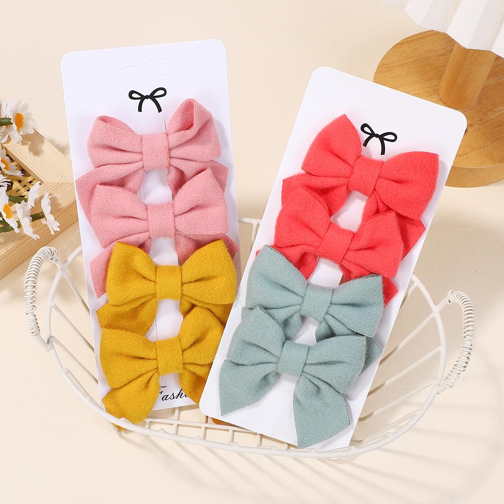 Random 4-piece of Hair Bows Hair Clips Sets Girls Lovely Bowknot Hairgripes Gift Sweet Vacation Style Headwear Promotion