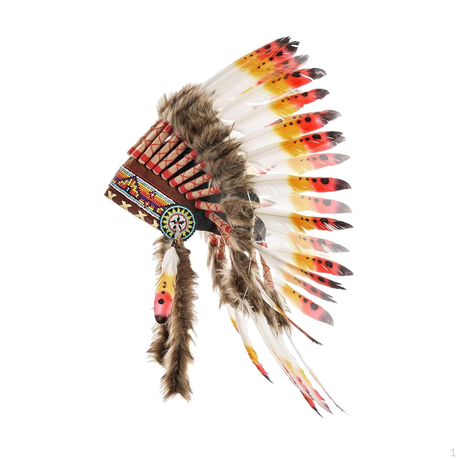 

Indian Headdress Hair Band Hat Accessory for Masquerade Carnival Show Party