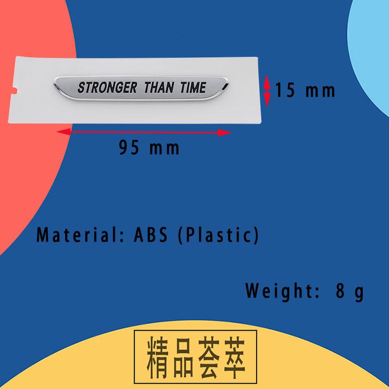 3D Car Styling Premium ABS STRONGER THAN TIME for Car Fender Rear Decal Emblem Badge Sticker