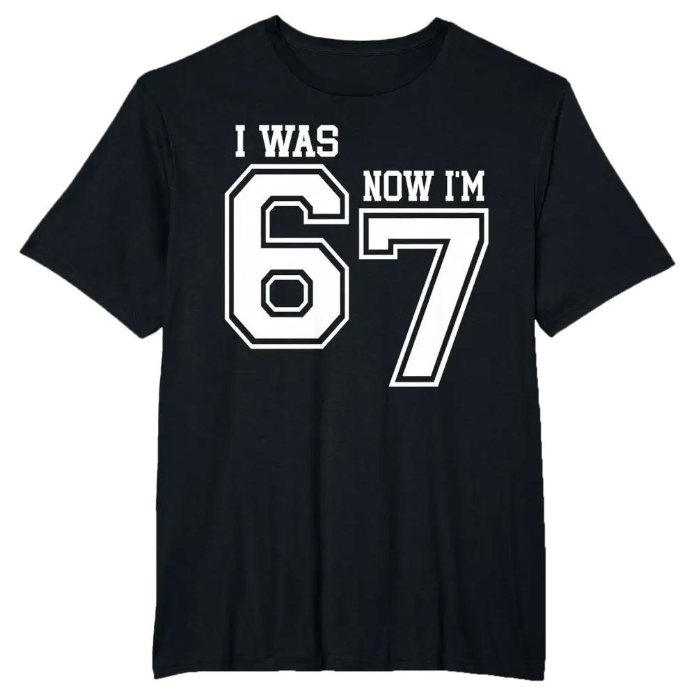 Ich war 6, jetzt bin ich 7 Geburtstag Heiß verkaufendes Bedrucktes Kinder Kurzarm Freizeit Rundhals Oberteil Sommer Polyester Stoff T-Shirt