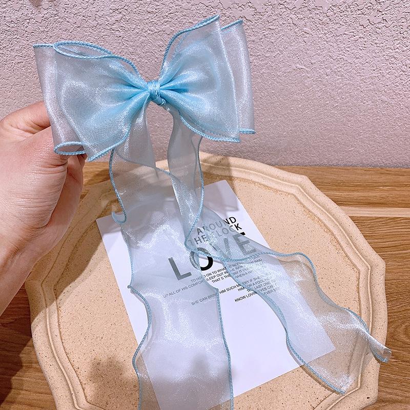 

Плетеный головной убор из ленты, детская сетчатая пряжа, заколка для волос с бантом, темперамент, украшение для волос принцессы «рыбий хвост», заколка