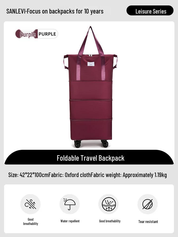 Wheeled Foldable Travel Bag - Lightweight, Expandable, and Portable Storage for Men and Women