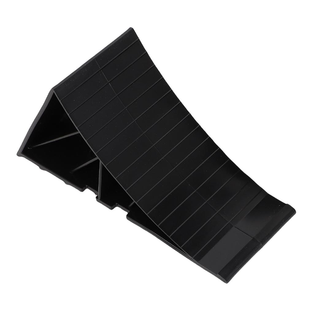 2PCS Black Wheel Chocks with Mounting Bracket HDPE Anti Slip RV Tire Blocks for Boat Trailers Truck