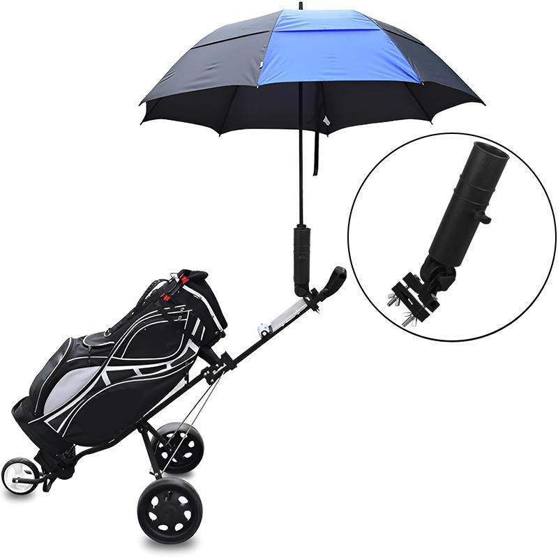 Universal Golf Cart Umbrella Holder Adjustable Golf Trolley Umbrella Stand Clip Buggy Baby Pram Wheelchair Umbrella Bracket