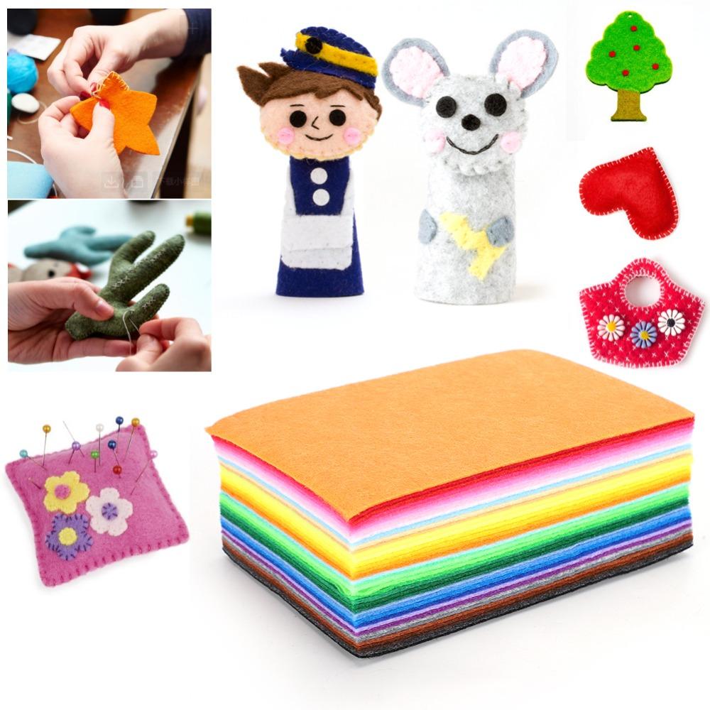 80 Stück Verschiedene Farben DIY Bastelmaterial Quadratische Form Vlies Filzstoff Filzplatten Heimnähen