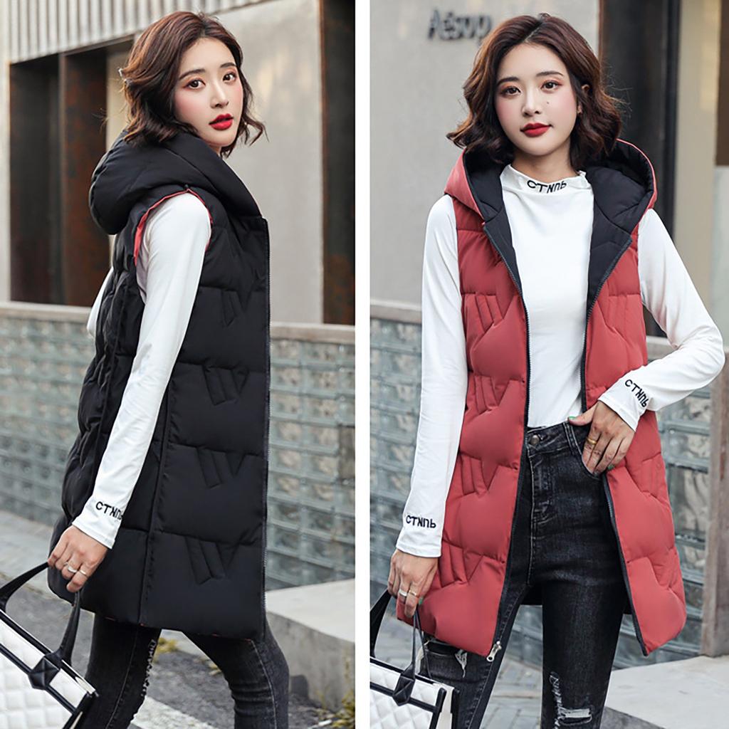 Women's Fashion  And Winter Vest Double-Sided Down Down Padded Jacket