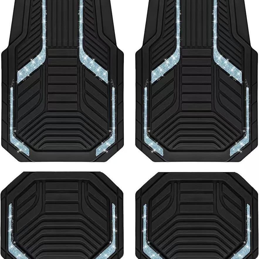 Crystal Velvet Non-Slip Car Floor Mats - Dirt & Wear-Resistant, Easy To Clean.