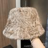Autumn and winter ins atmosphere plush bucket hat women's fashion ear protection simple warm washbasin hat
