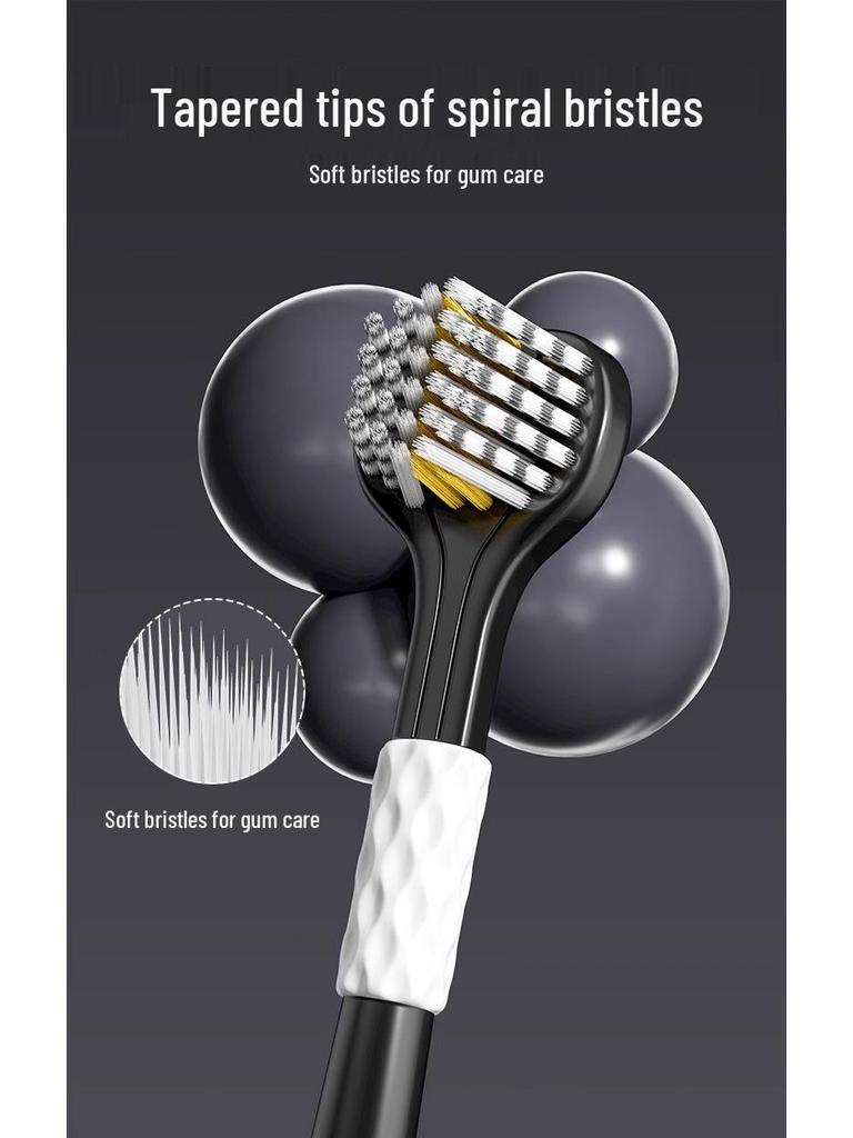 Brosse à Dents Adulte à Soies Douces Triple Face pour Hommes et Femmes - Lot Familial en Forme de U