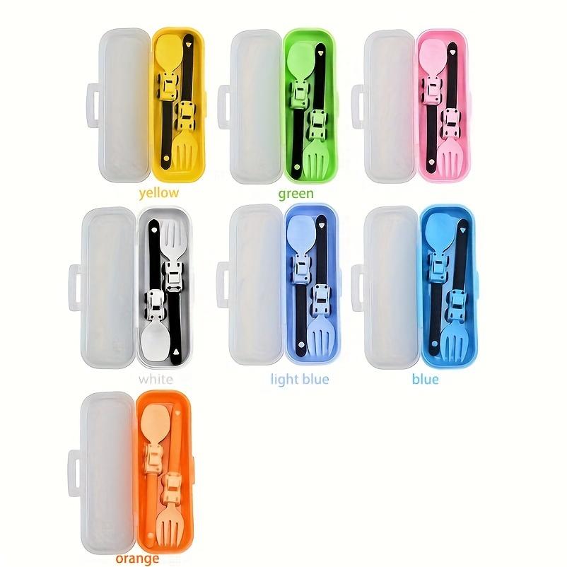Youngsters's Simple and Cute Cartoon Sports Car Fork and Spoon Youngsters Youngsters's Fork and Spoon Fruit Independent Eating Cartoon Tableware