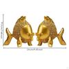 Golden fishing Figurines Textured Jeweled Look Figurine