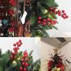 Crafts DIY Red Berry Branche Snow Frosted Realistic Artificial Holly Berries Reusable Wreath Decor Fake Plant Party Supplies