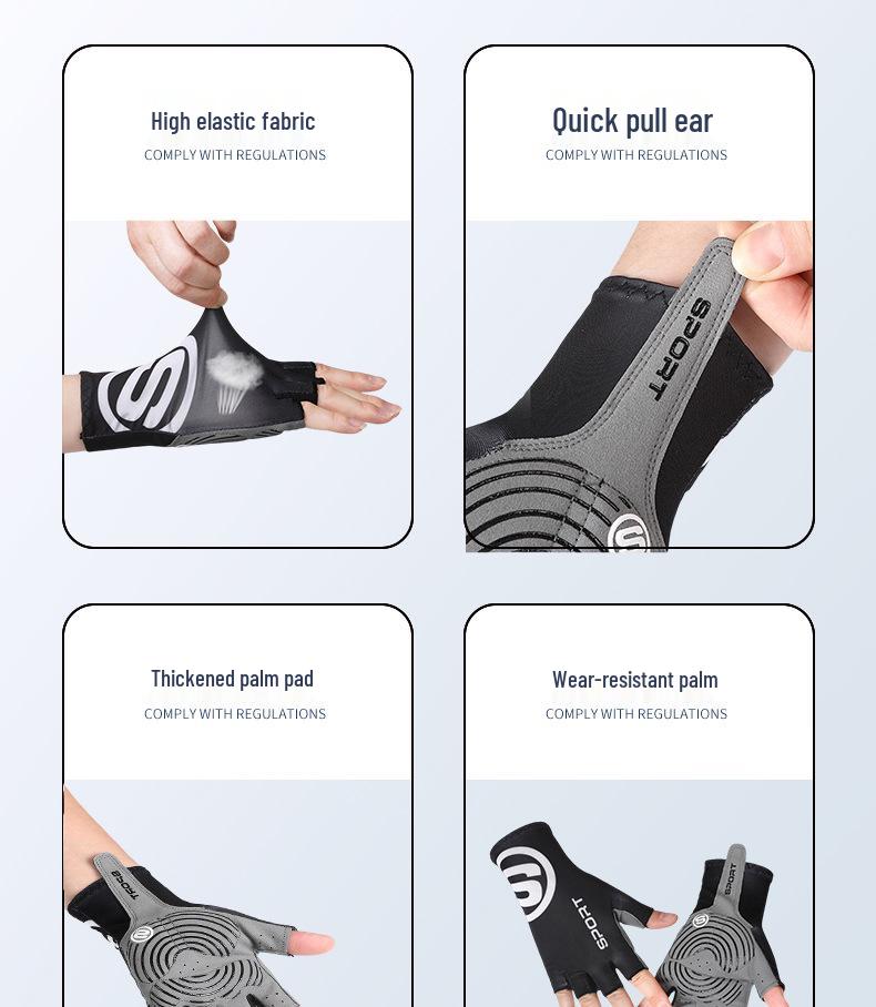 Unisex Summer Cycling Gloves: Breathable, Anti-Slip, Shock-Absorbing, Half-Finger Design for Road & Mountain Bikes
