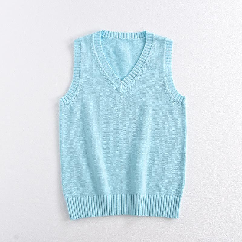 Autumn Winter V-neck Women Pullover Knitted Sweater Vest Solid Color Fashion Loose Casual Sleeveless Simple Office Tops Elegant Women Clothing