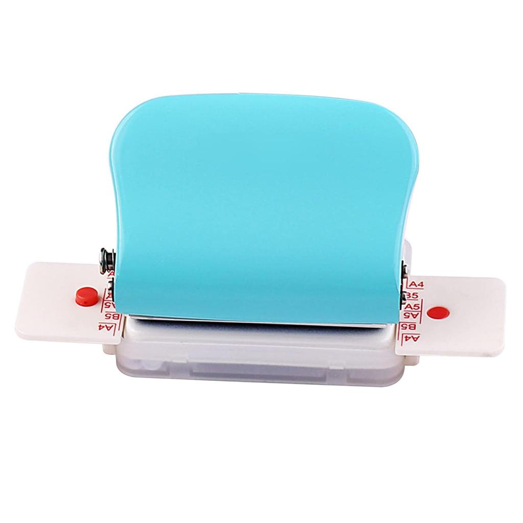 6 Hole Puncher, Leepesx Loose Leaf Paper Puncher for A4 A5 B5 Notebook Scrapbook, Handheld Metal Circle Paper Puncher with 5 Sheet Punch Capacity
