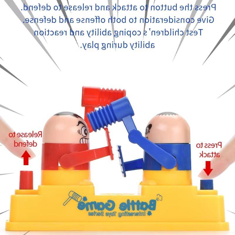 Mini Red Blue Head Tap Twin Toy - Parent Child Finger Attack Defense Interactive Fighting Game Machine For Kids