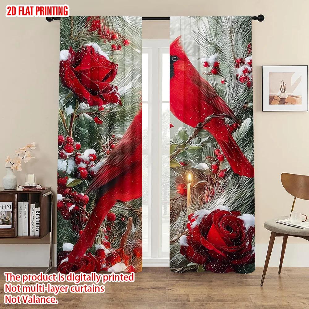 2 st flygplanstryck Gardiner Digitaltryckt kardinal Mångsidig 100% Polyester (utan spö) Gåvor Användning för Sovrum