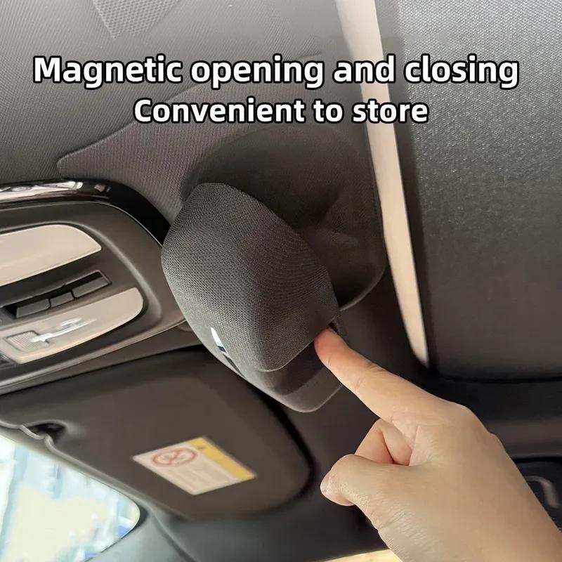 Car Glasses Case For Volvo XC60 XC90 S60 V60 S90 V90 V60 2018-2025 Roof Glasses Clip Case Sunglasses Storage Interior Trim beige