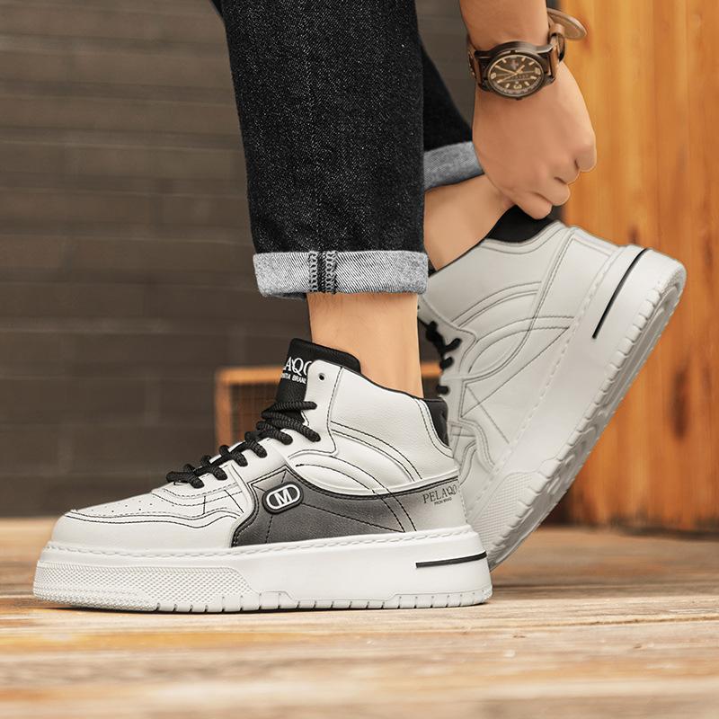 

Retro light luxury men s casual shoes increase in autumn and winter Air Force explosion thermal cotton shoes low-top thick-soled men s shoes increa 44 белый