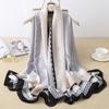 180*90cm Fashion Luxury Brand Scarf Women Shawl  Wrap Spring Muffler Hijab Bufanda Foulard Female Bandana Beach Stoles  Silk