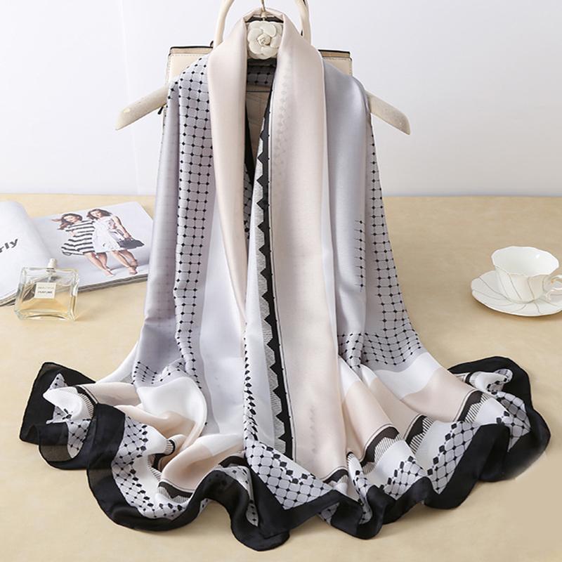 180*90cm Fashion Luxury Brand Scarf Women Shawl  Wrap Spring Muffler Hijab Bufanda Foulard Female Bandana Beach Stoles  Silk
