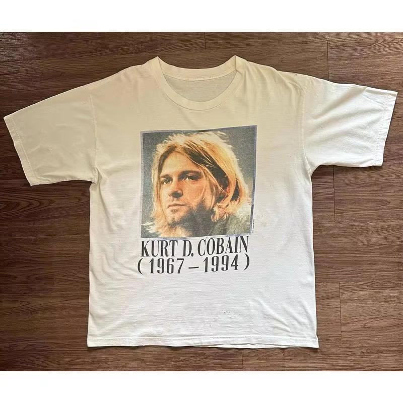Kurt D Cobain Memorial T Shirt Unisex Women Vintage Aesthetic Streetwear Harajuku Short Sleeve Casual Tees Fan Gifts 3XL
