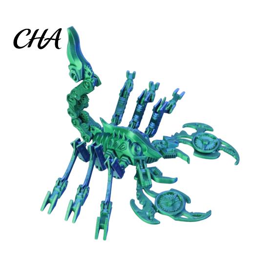Stress Relief Sensory Toy Articulated Mechanical Scorpion Figurine, 3D Printed Flexible Joints Interactive Mecha Model, Gradient Color Movable Fidget