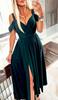 Long Elegant Dress For Wedding Party Classic Maxi With Split Red M