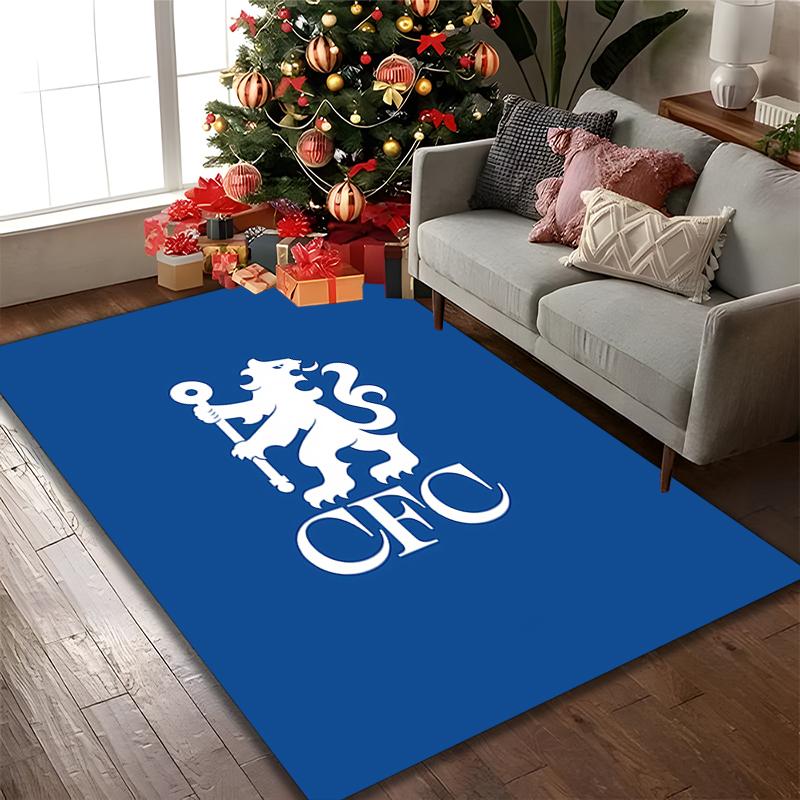 [1 Stück Chelsea FC Büro Teppich] Pflegeleichter Stuhlunterlage für Konferenzraum, Langlebige Bereich Sofa Bodenmatte