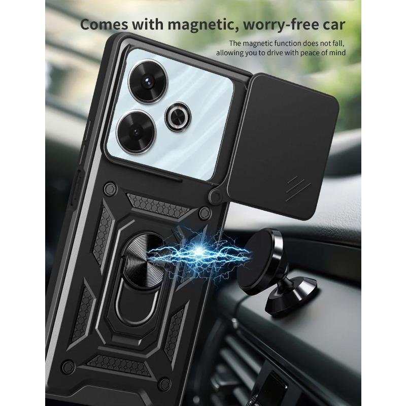 Custodia protettiva per fotocamera per Xiaomi Redmi 13 4G Redmi13 Redmi Note 13R Cover ad anello ibrida Armor