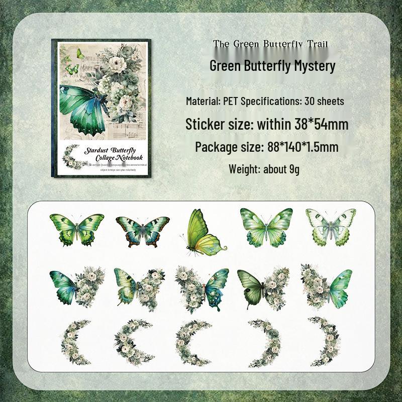 PET Butterfly & Cartoon Stickers for DIY Journaling, Guka Decoration, Kids' Water Bottles, and Scenery Designs.