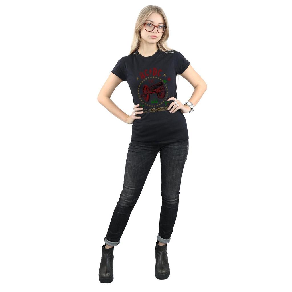 AC/DC Womens/Ladies Christmas For Those Cotton T-Shirt