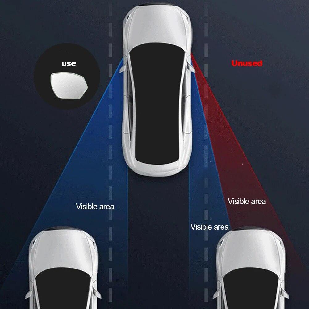 360 Degree HD Blind Spot Mirror Adjustable 2Pcs Car Rearview Convex Mirror for Reverse Wide Angle Vehicle Parking Rimless Mirror