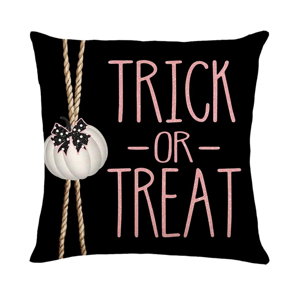 Home Decor Spooky & Festive Halloween Trick-Or-Treat Pillows Pattern Cushion Cover Suitable For Sofa Bedroom Car Pillow Cover