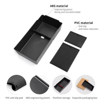 For MG ES5 2025  Armrest Storage Box Case Center Console Organizer Tray Car Interior Accessories Black