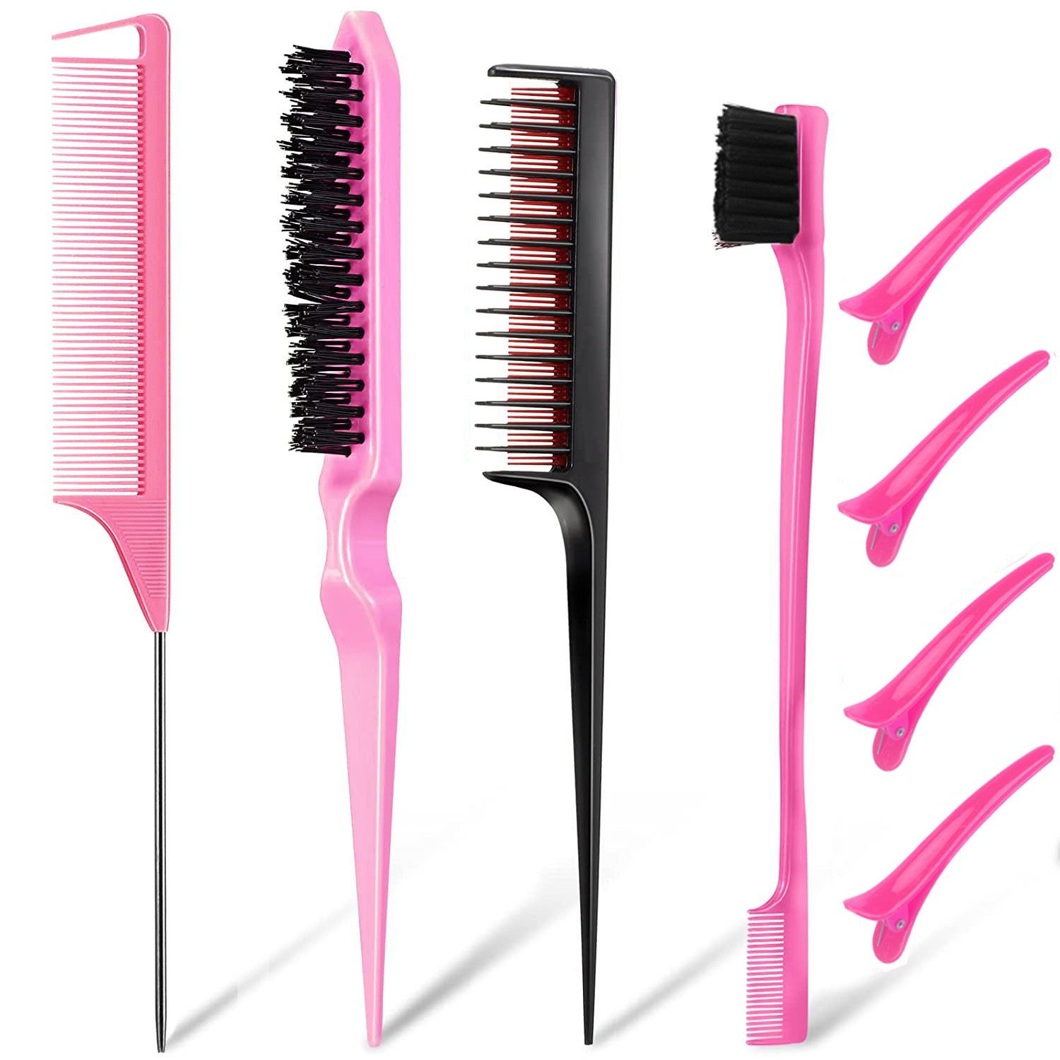

8 шт., набор расчесок для укладки волос, щетка для волос, тройная расческа, расческа для крысиного хвоста, щетка для края волос, инструменты для хвоста, инструмент для плетения кос, петля