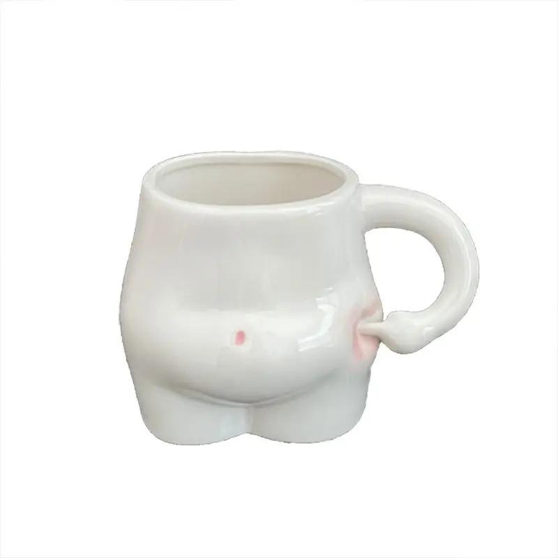 Individually Funny Belly Cup Kawail Ceramic Mug Cute Coffee Mark Milk Tea Water Cups Creative Pinch Belly Simple Cups