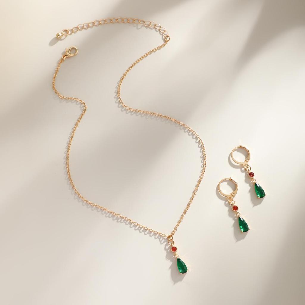 Howl's Moving Castle Inspired Green Crystal Water Drop Earrings