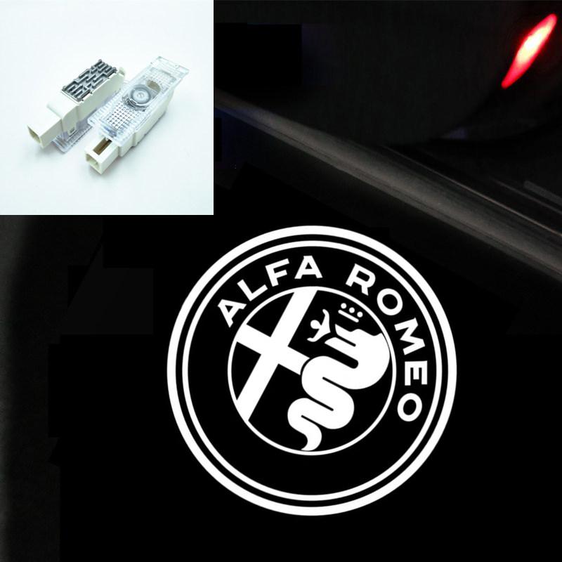 CYYPT1 Car LED Welcome Door Lights Emblem Accessory For Alfa Romeo 156 159 147 4C 8C 166 Giulia Giulietta Mito Stelvio Spider GT Tonale