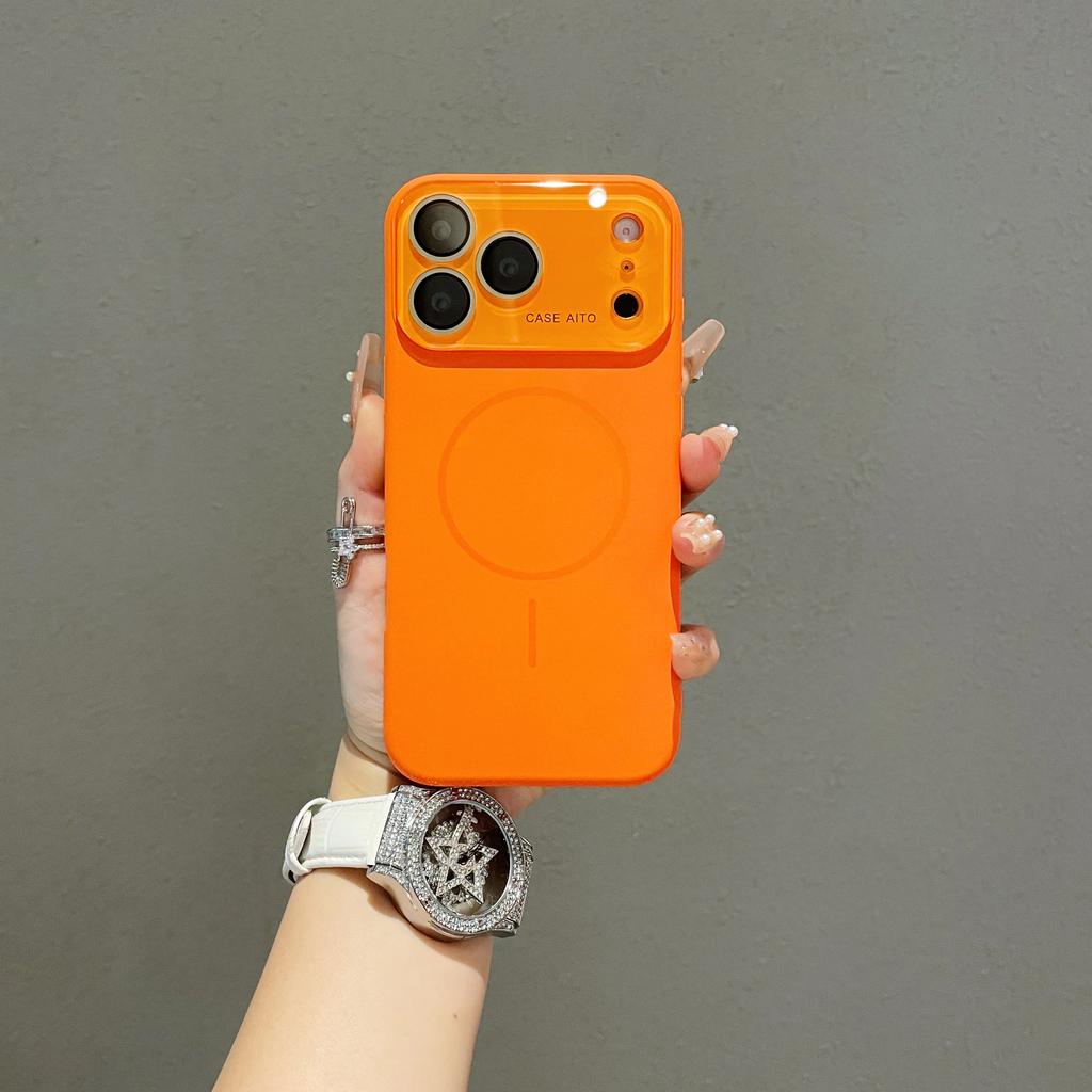 Large Window Magnetic Liquid Silicone Case For iPhone 17 Air 16 15 14 13 Pro Max For Magsafe Wireless Charge Matte Protect Cover