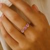 Gold Pink Sapphire Ring for Women – Oval Yellow Gold Plated Sterling Silver Ring | Engagement, Anniversary, Promise Gift for Her